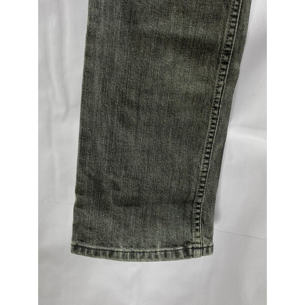 MOTOR JEANS Women's Washed Black Straight-Leg Denim Distressed Jean SZ 26