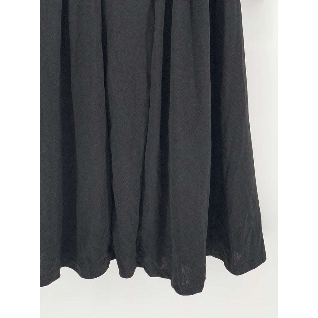 SHEIN Women's Black Lace-Trim Long Sleeve Maxi Dress SZ 6