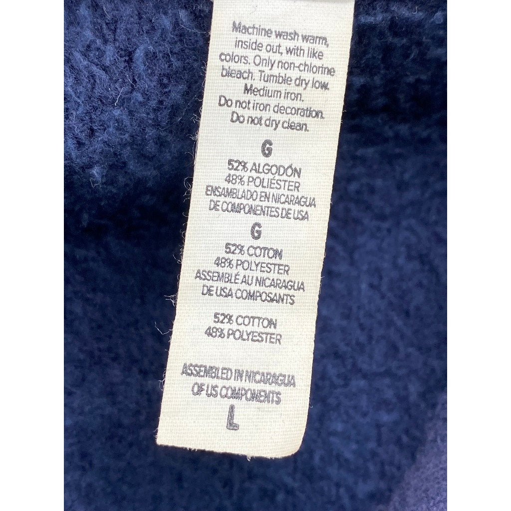 BELLA + CANVAS Women's Navy Blue MLG Baseball Zip-Up Hooded Sweatshirt SZ L