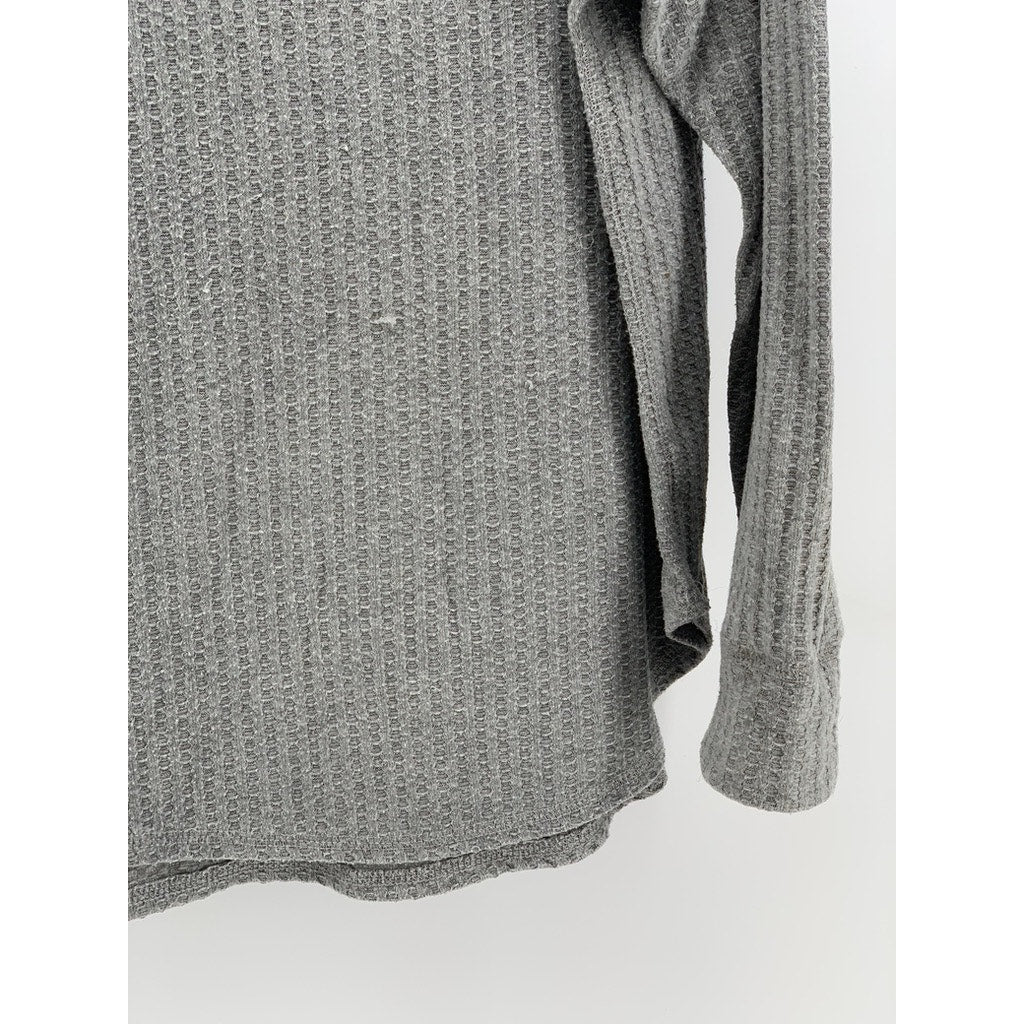 CHASER Women's Gray Waffle-Knit Hooded Lightweight Sweater Top SZ XL