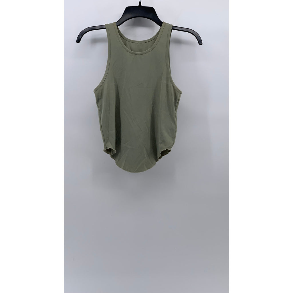 MIAOU Women's Sage Green Solid Scoop-Neck Jinx Fitted Tank Top SZ L