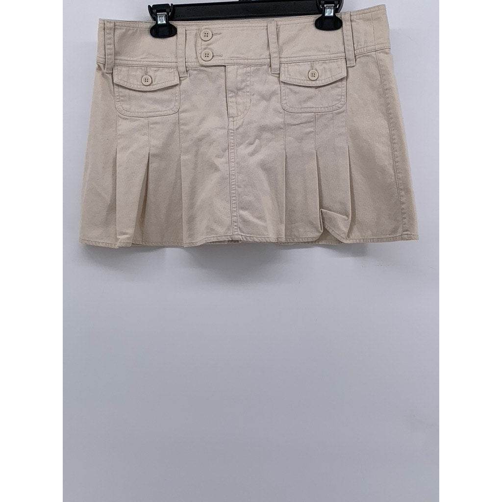 OLD NAVY Women's Beige Ruffle A-Line Extra Mini Skirt SZ 10