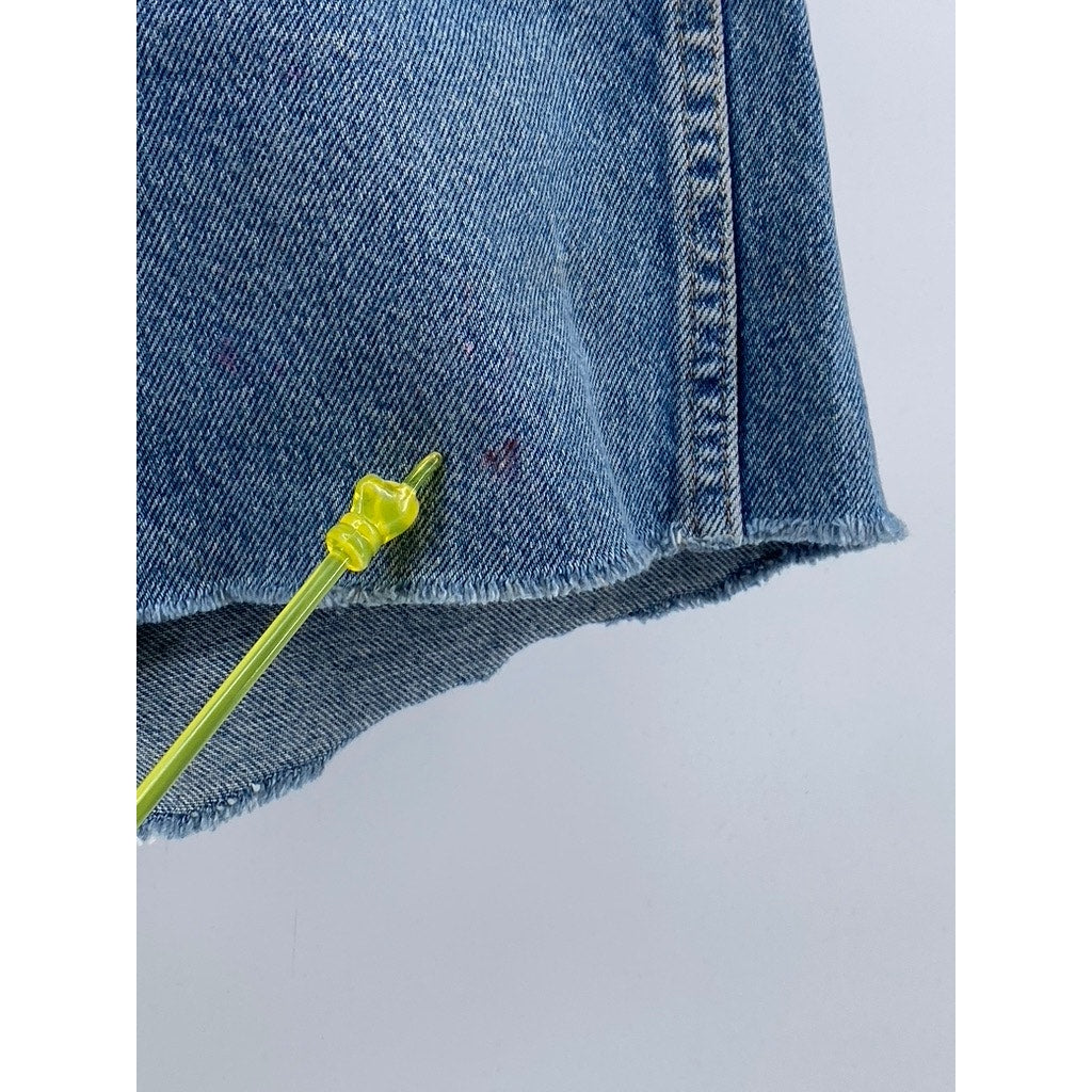 WRANGLER Women's Medium Wash Blue Cutoff Regular-Fit Shorts SZ 34