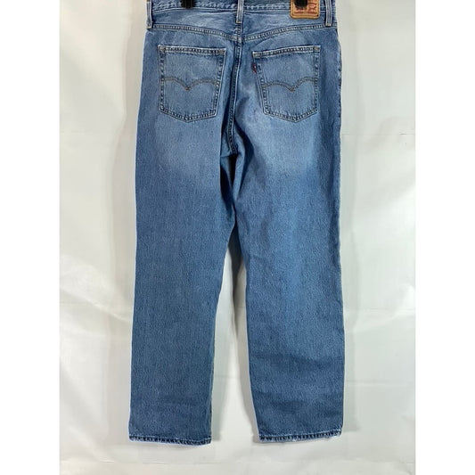 LEVI'S Women's Medium Indigo Distressed Mid-Rise 94' Baggy Jeans SZ 32