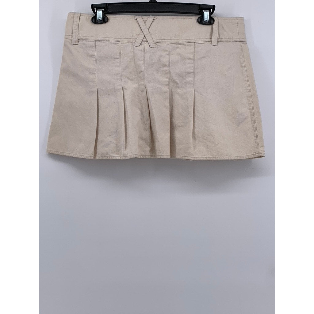 OLD NAVY Women's Beige Ruffle A-Line Extra Mini Skirt SZ 10