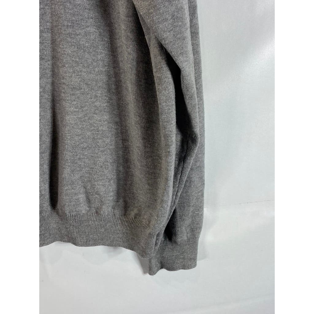 BROOK BROTHERS Men's Gray Crewneck Merino Wool-Blend Pullover Sweater SZ XL