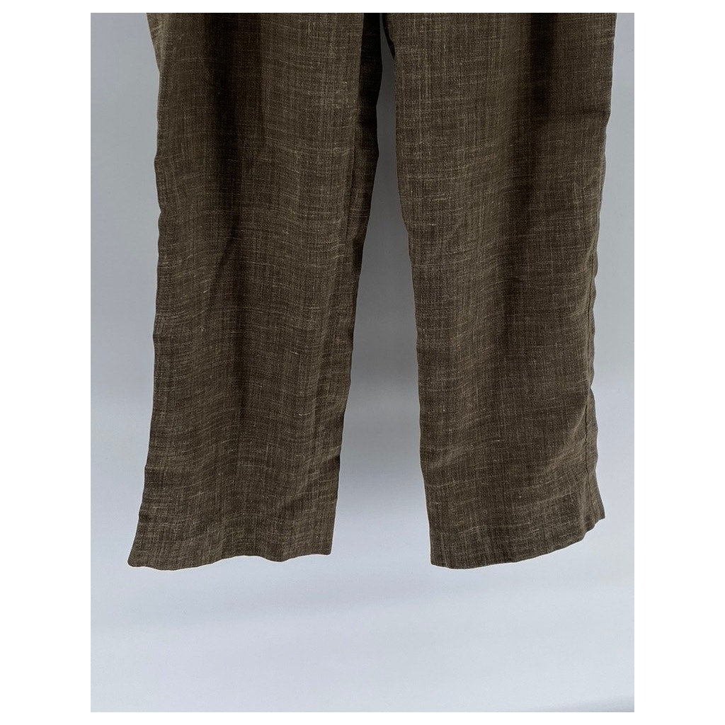 YSL YVES SAINT LAURENT Men's Brown Pleated Straight-Leg Pants SZ 44(US34)