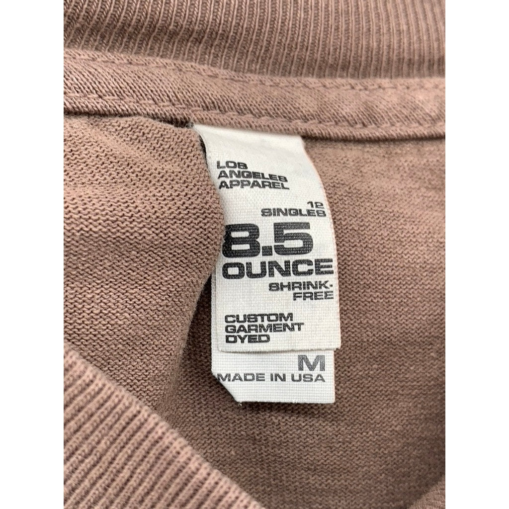 LOS ANGELES APPAREL Men's Brown Garment Dyed Long Sleeve T-Shirt SZ M