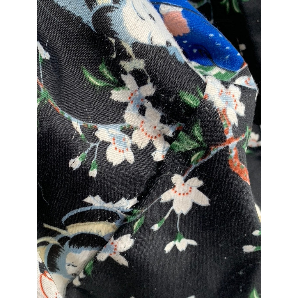 UNBRANDED Women's Black Floral Wide Sleeve Kimono SZ OS