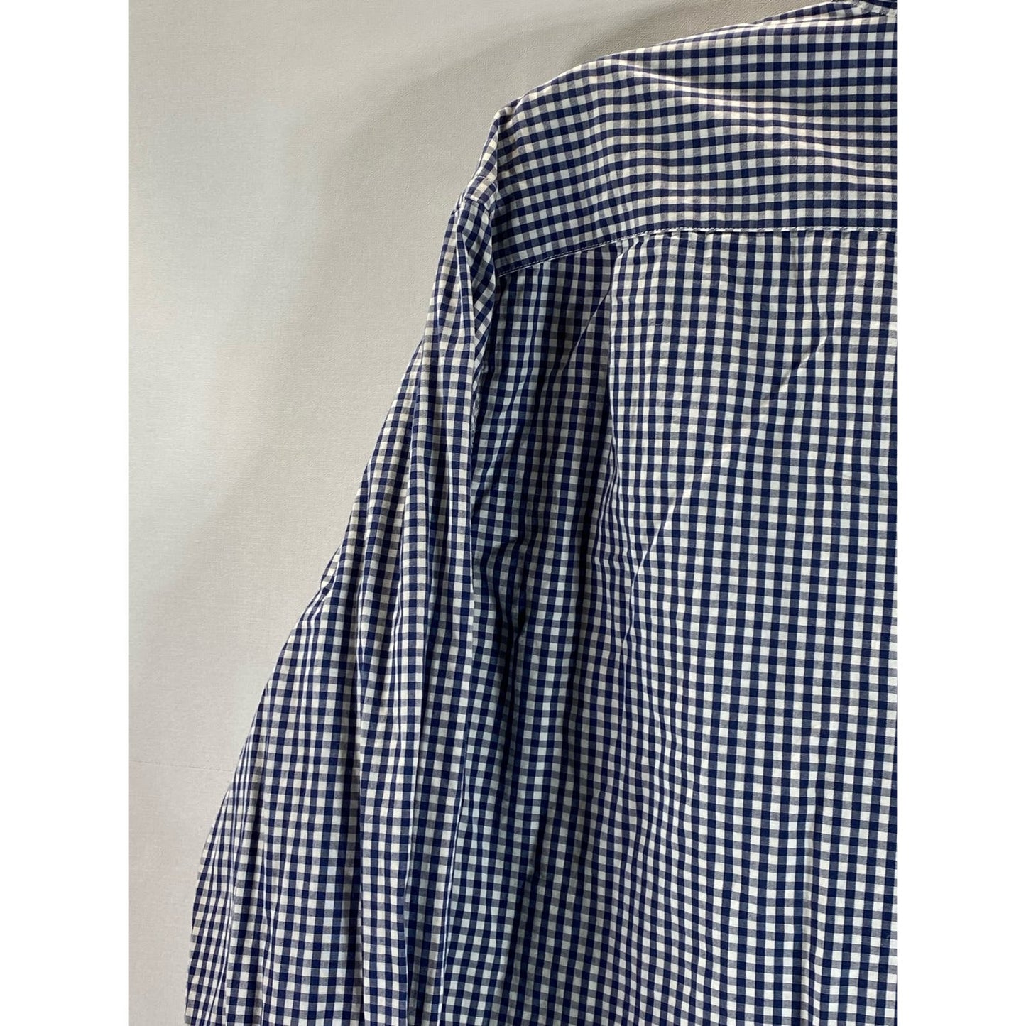 J. CREW Men's Navy/White Gingham Slim-Fit Button-Up Long Sleeve Shirt SZ S