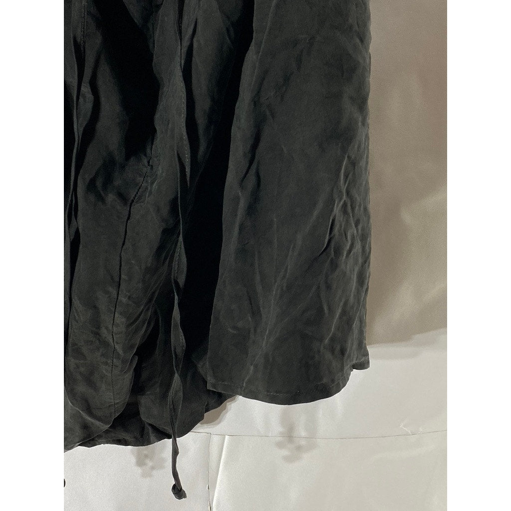 UNBRANDED Women’s Black Cowl-Neck Adjustable Straps Open-Back Mini Dress SZ M