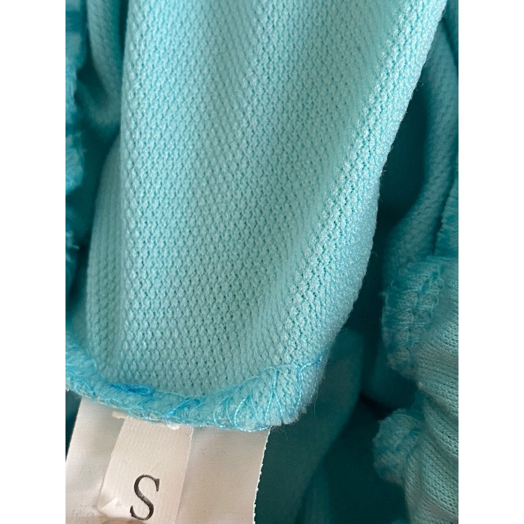 UNBRANDED Women's Light Blue Drawstring Casual Pull-On Shorts SZ S