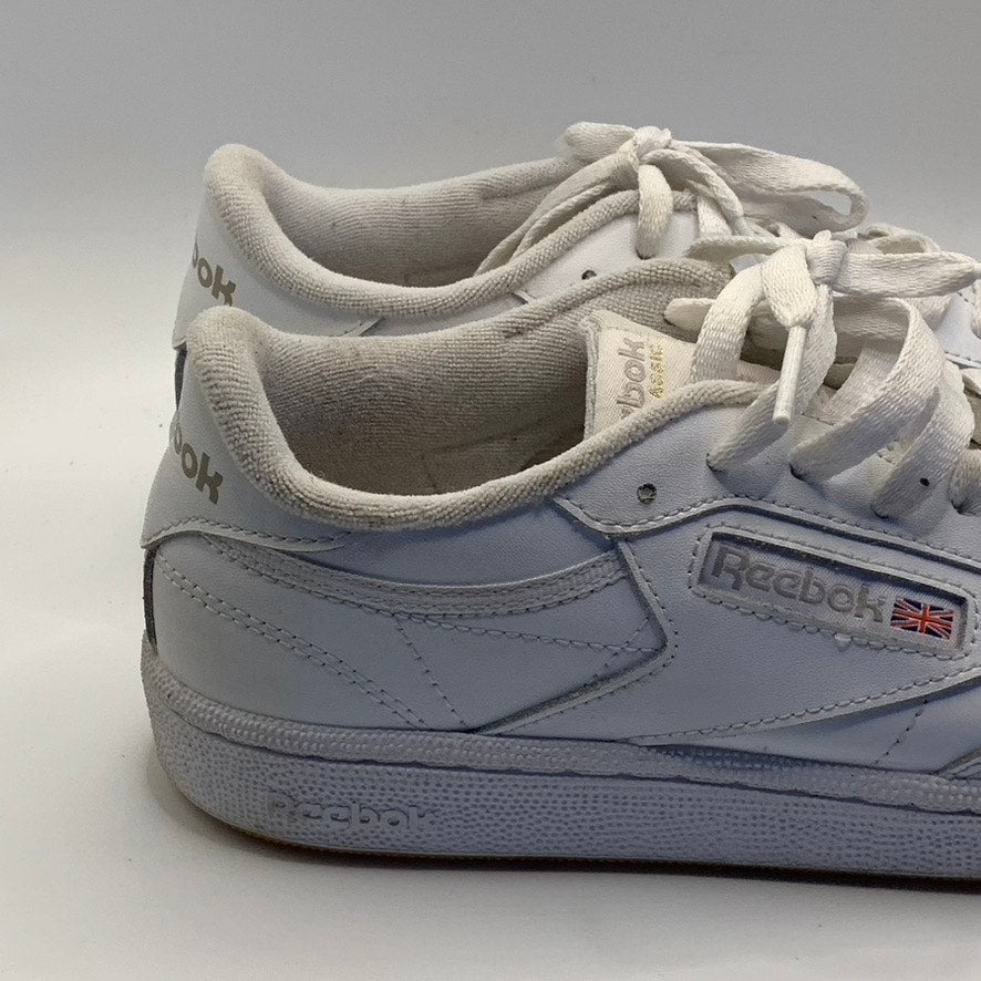 REEBOK Women's White Leather Classic Club C85 Low-Top Lace-Up Sneakers SZ 7.5