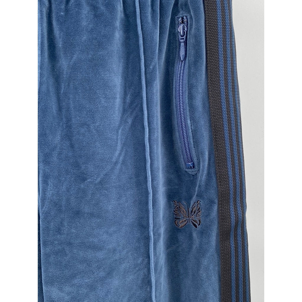 NEEDLES Men's Blue Velour Side-Striped Pull-On Straight-Leg Track Pants SZ M