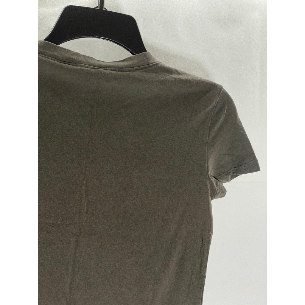 DIVIDED BY H&M Women's Dark Gray Crewneck Short Sleeve Cropped Top SZ M