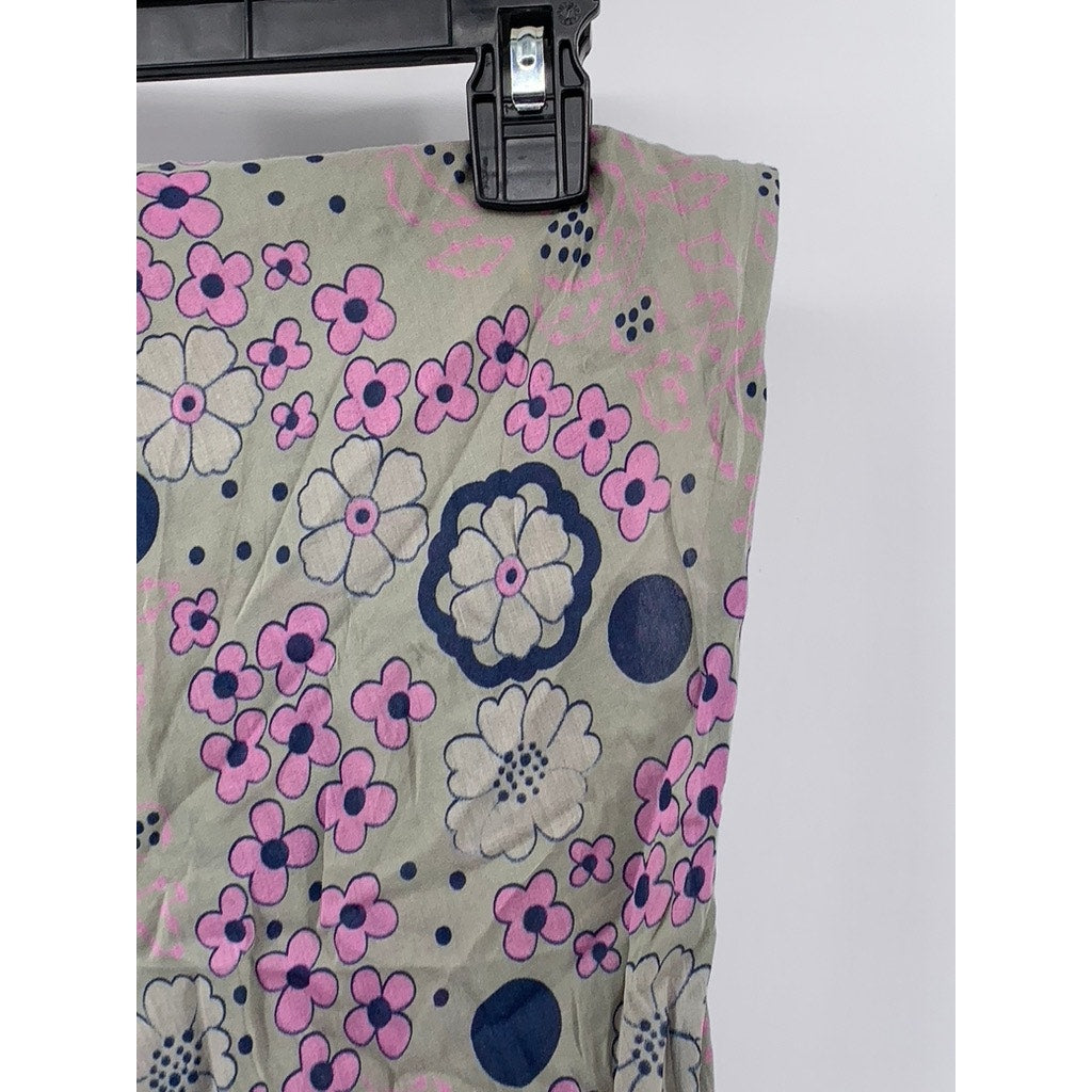 UNBRANDED Women's Brown-Pink Floral Lightweight Wrap