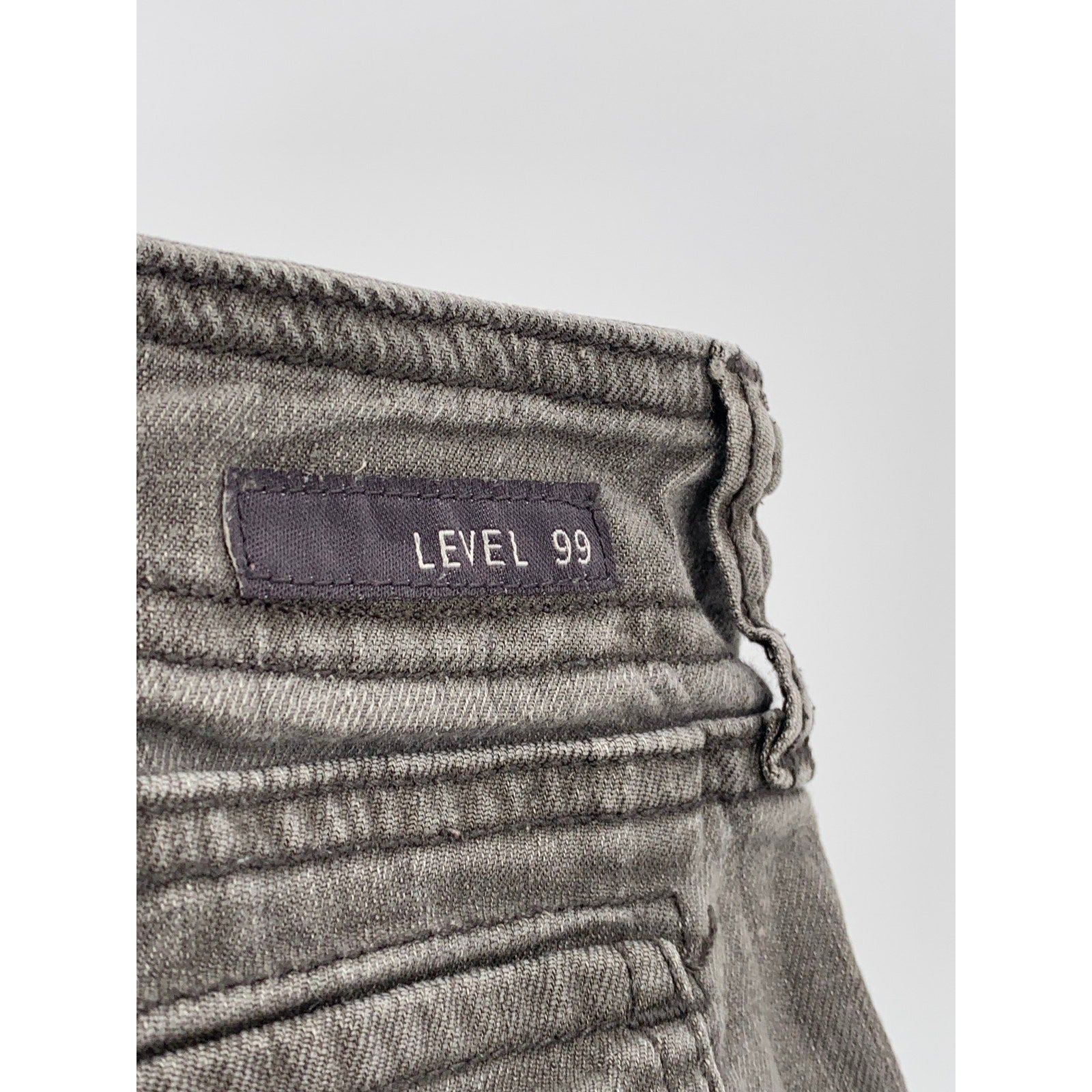 LEVEL 99 Women's Washed Gray Linen-Blend Cropped Cargo Pants SZ 26