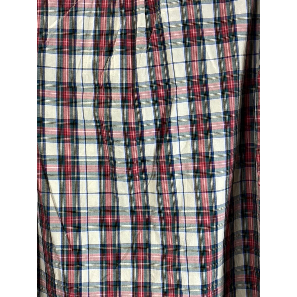 J.CREW Men's Red Plaid Stretch Classic-Fit Secret Wash Cotton Poplin Shirt SZ XL