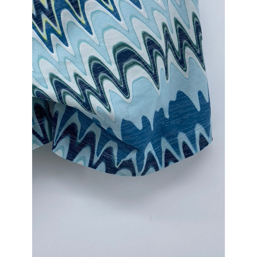 OUTDOOR VOICES Women's Blue Printed TechSweat 5" Thrive Biker Shorts SZ XS