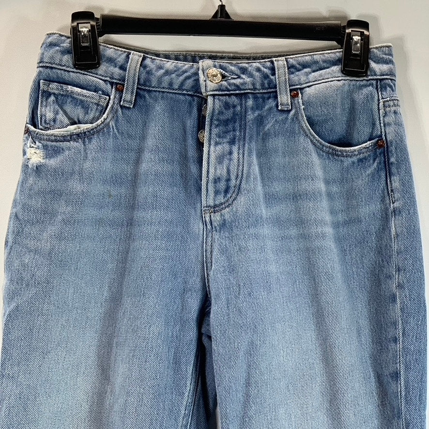 PAIGE Women's Coastline High-Rise Noella Button-Fly Crop Straight-Leg Jean SZ 25