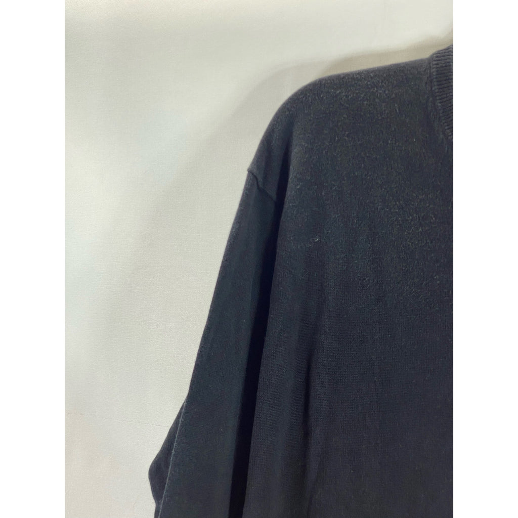 PETER MILLAR Men's Black V-Neck Silk Cotton Cashmere Pullover Sweater SZ L