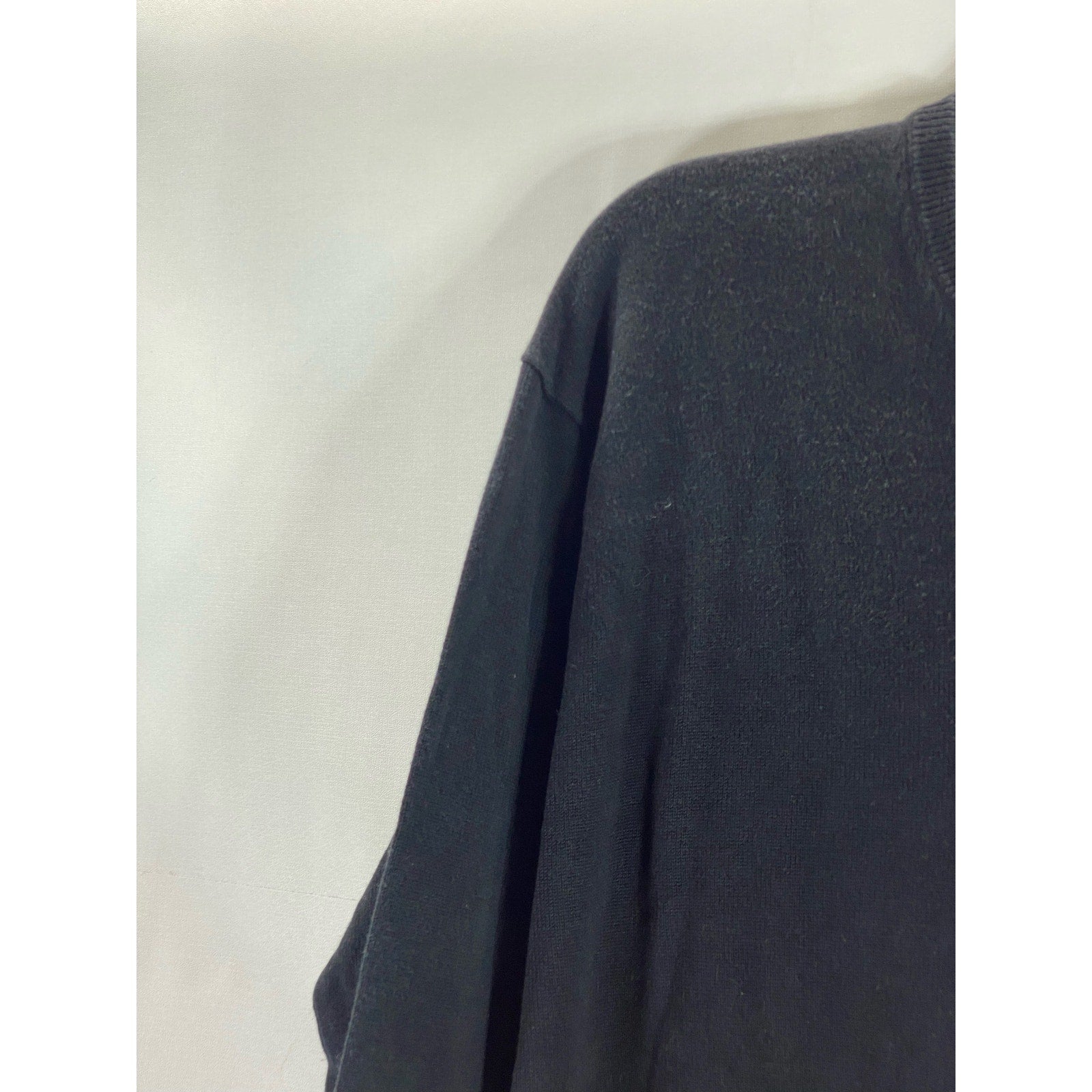 PETER MILLAR Men's Black V-Neck Silk Cotton Cashmere Pullover Sweater SZ L