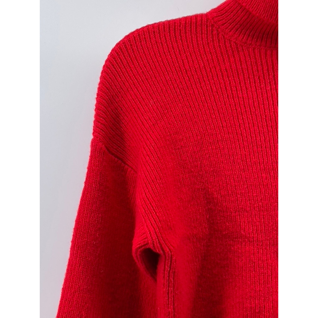URBAN OUTFITTERS Women's Red Knit Turtleneck Long Sleeve Cropped Sweater SZ XS