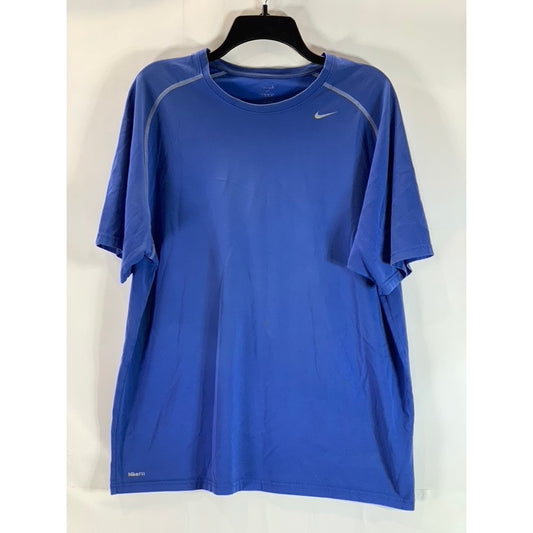 NIKE Men's Royal Blue Crewneck Dri-Fit Short Sleeve Active T-Shirt SZ L