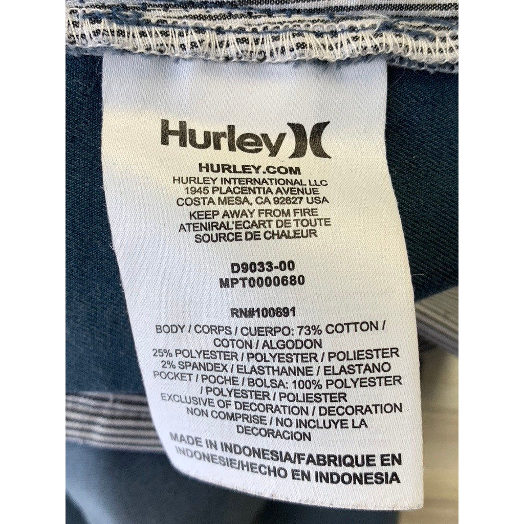 HURLEY Men's Gray Solid Straight-Leg Dri-Fit Worker Pants SZ 32