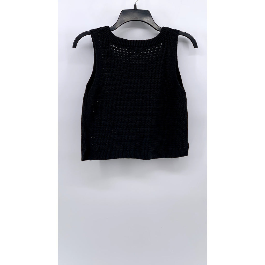 LULUS Women's Black Loose Knit Sweater Tank Top SZ S