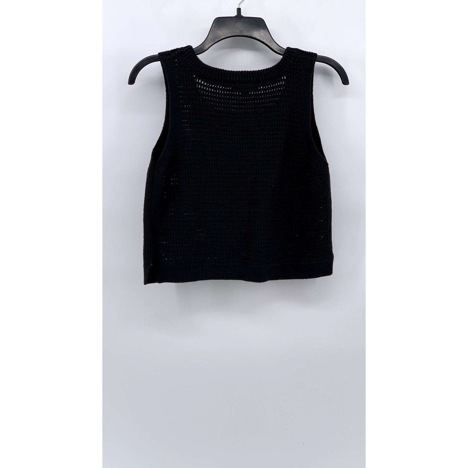 LULUS Women's Black Loose Knit Sweater Tank Top SZ S