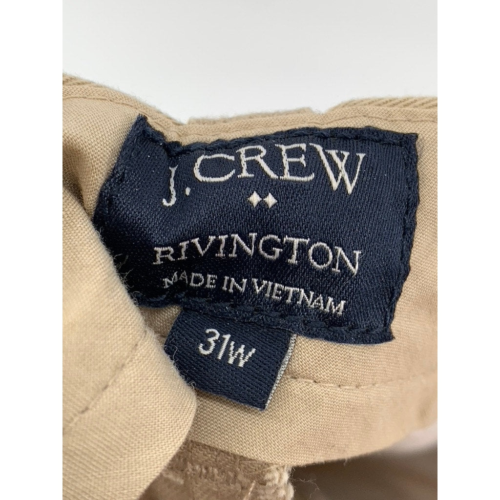 J.CREW Men's Tan 11" Rivington Straight-Leg Casual Chino Shorts SZ 31