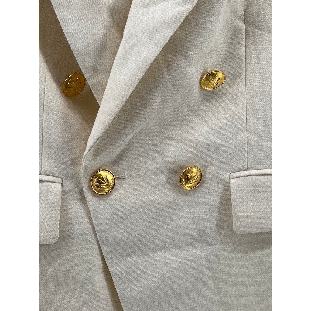 RAG & BONE Women's Beige Virgin Wool-Blend Notch Collar Long Sleeve Blazer SZ 2