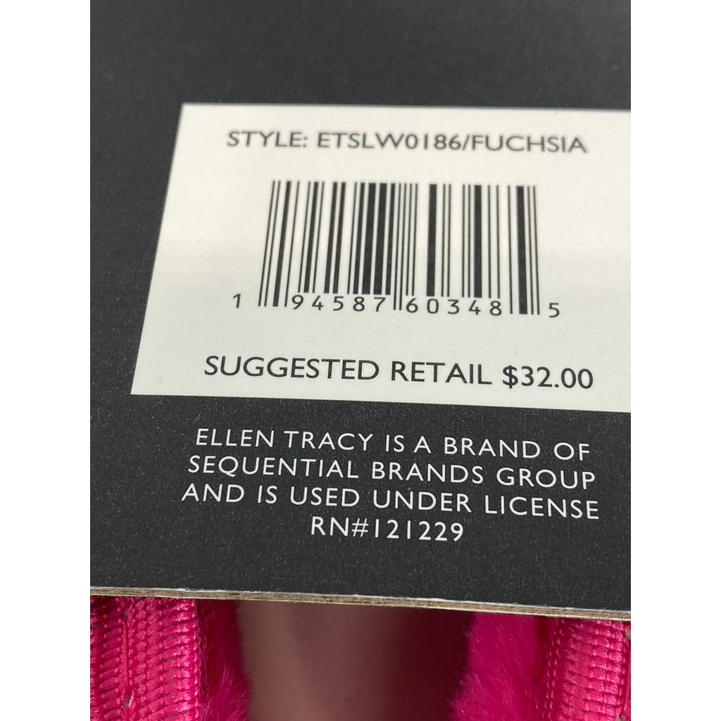 ELLEN TRACY Women's Fuchsia Faux-Fur Comfy Round-Toe Memory Foam Slipper SZ XL