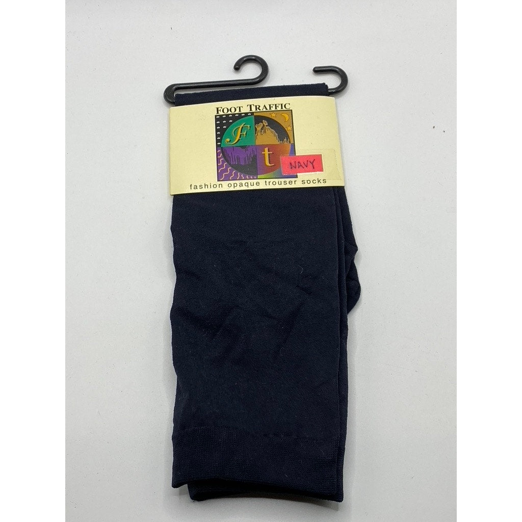 FOOT TRAFFIC Women's Dark Navy Fashion Opaque Trouser Socks SZ OS