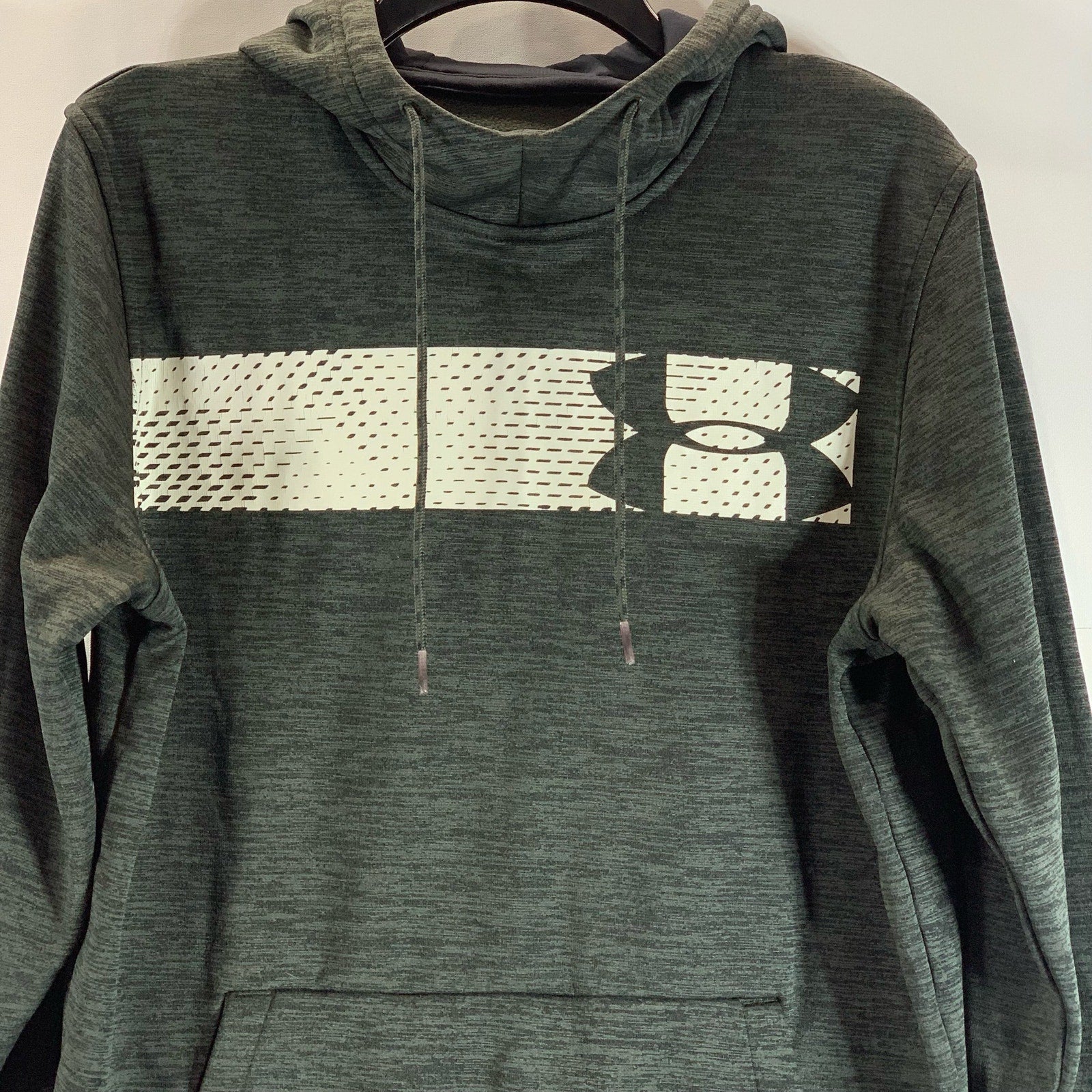 UNDER ARMOUR Men's Dark Green ColdGear Loose-Fit Pullover Hoodie SZ M