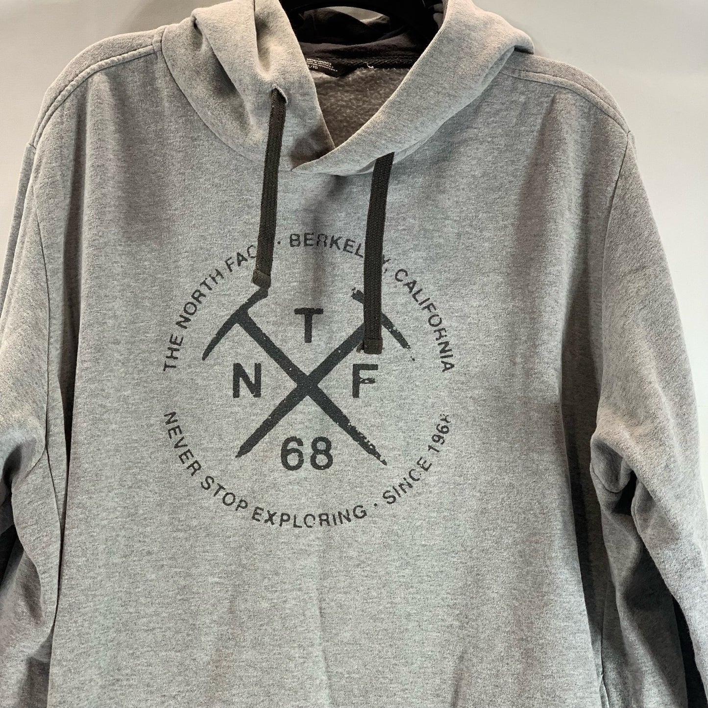 THE NORTH FACE Men's Gray Round Logo Graphic Pullover Hoodie SZ XL