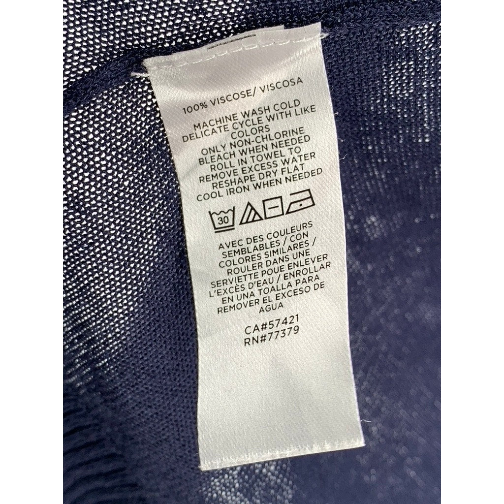 ANN TAYLOR FACTORY Women's Navy Open Front Knit Cardigan SZ XS