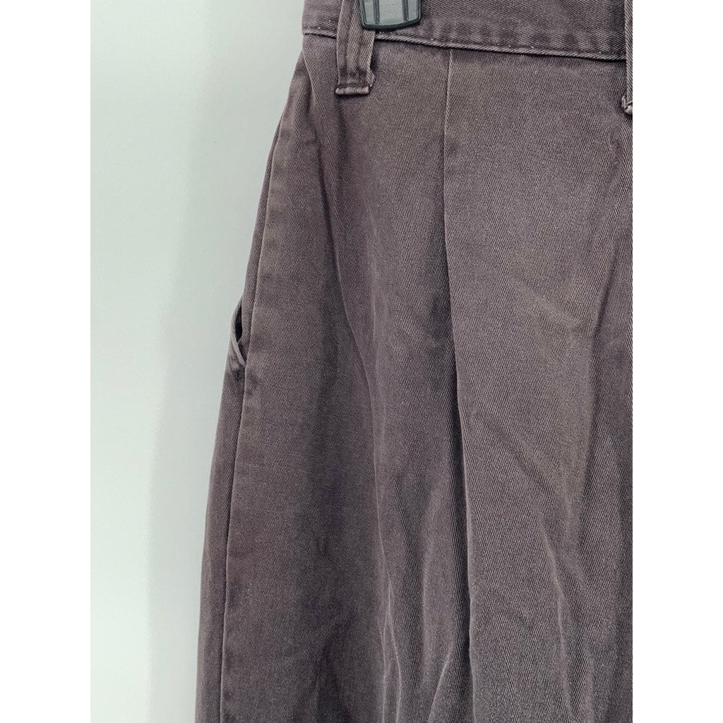 MEMPHIS Women's Vintage High-Rise Pleated Slim-Leg Cotton Cuffed Jeans SZ 8