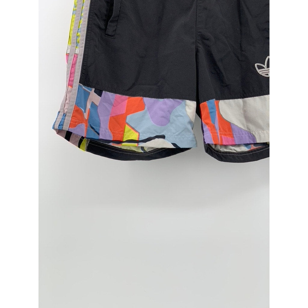 ADIDAS Unisex Adult Black-Multi Love Unites Printed Pull-On Woven Shorts SZ S
