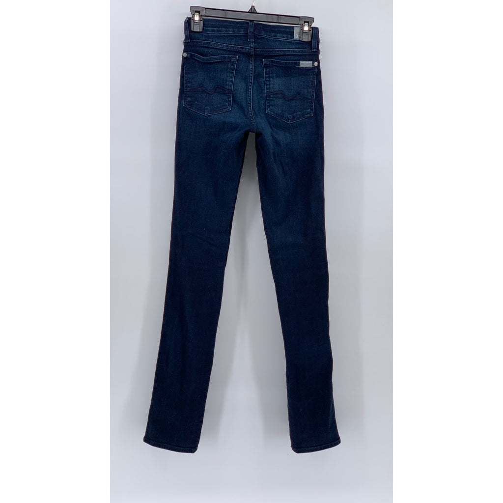 7 FOR ALL MANKIND Women’s Indigo Blue Denim Karah Straight Leg Jeans SZ 27