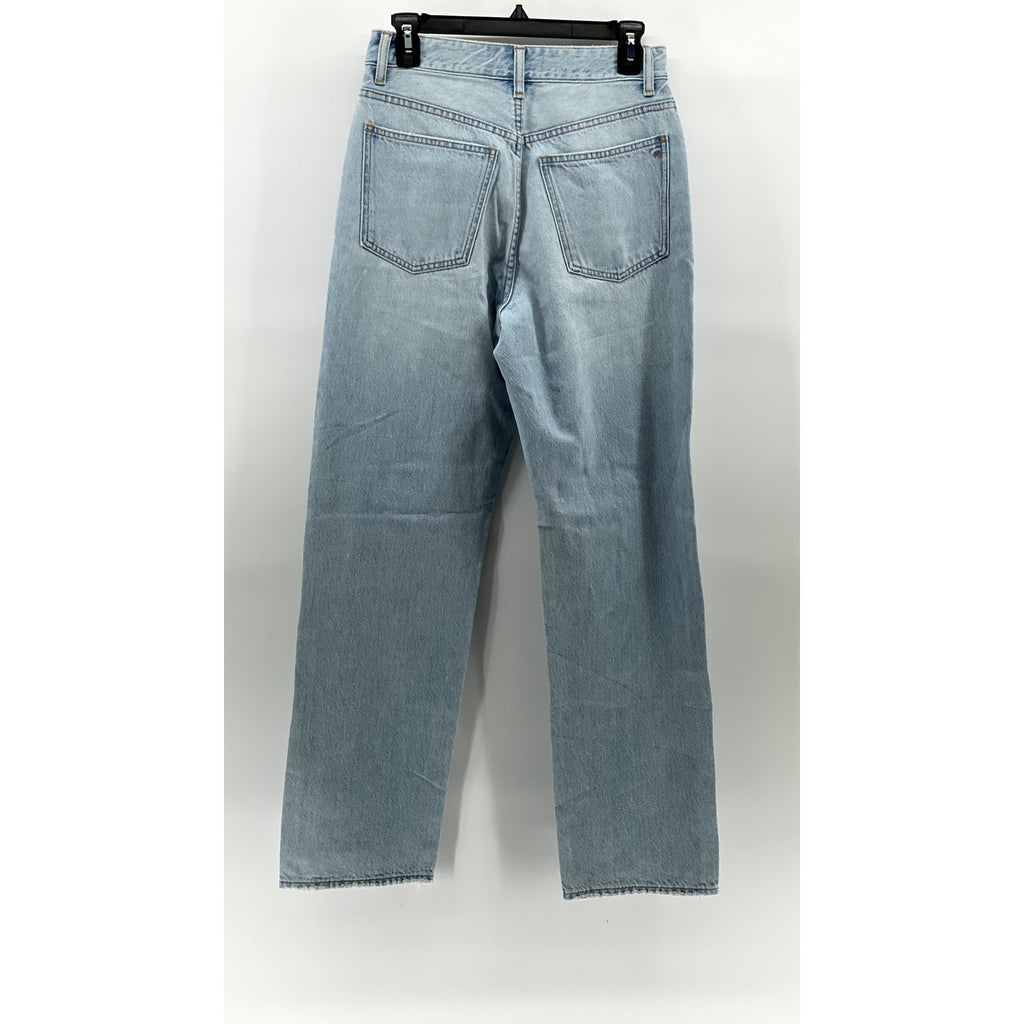 MADEWELL Women's Light Blue Denim Distressed 90's Straight Jeans SZ 26