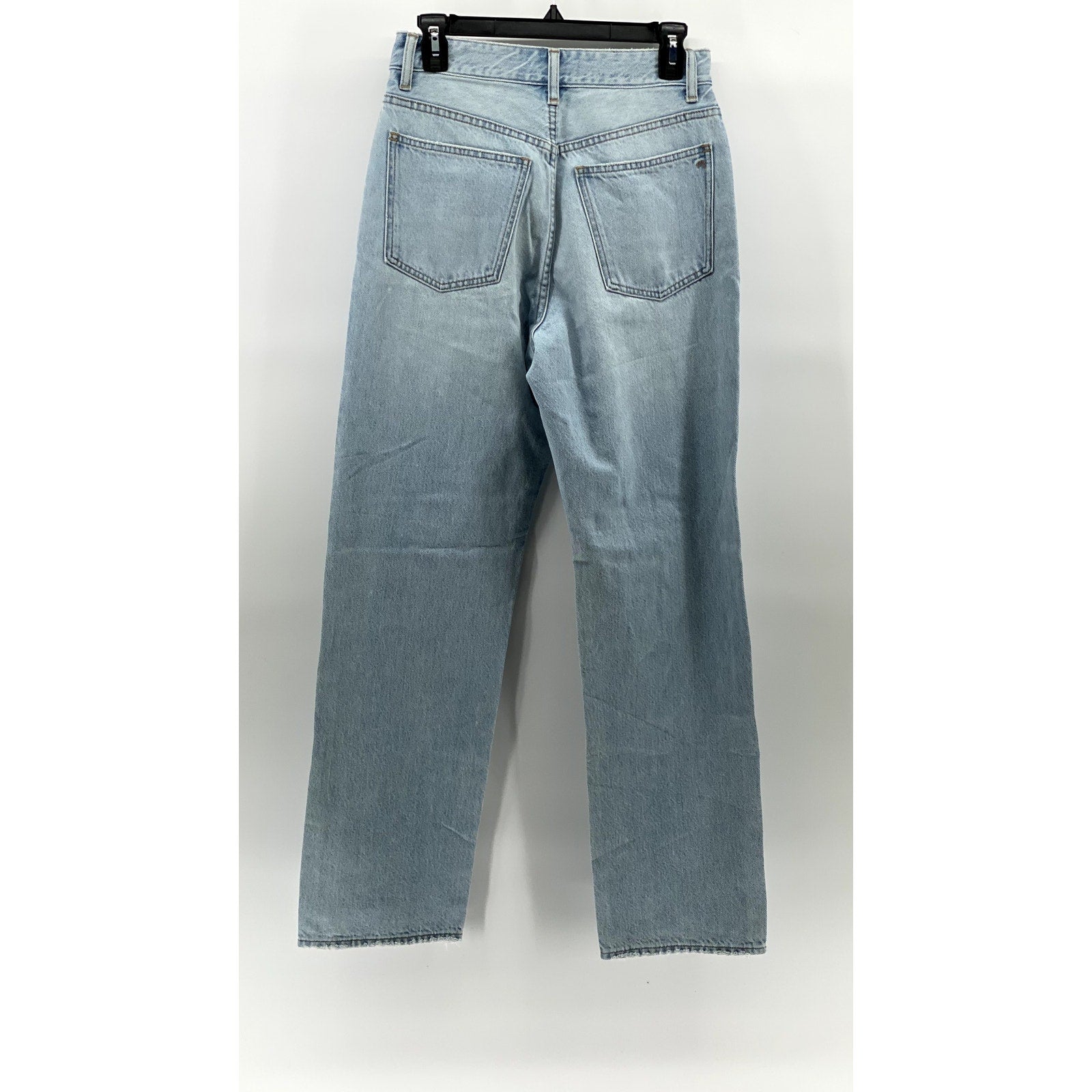 MADEWELL Women's Light Blue Denim Distressed 90's Straight Jeans SZ 26