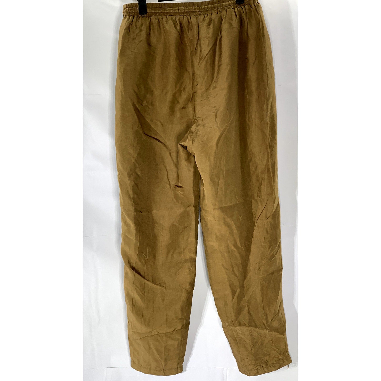 PETITE SOPHISTICATE Women's Vintage Brown Solid Drawstring Silk Pull-On Pant SZS