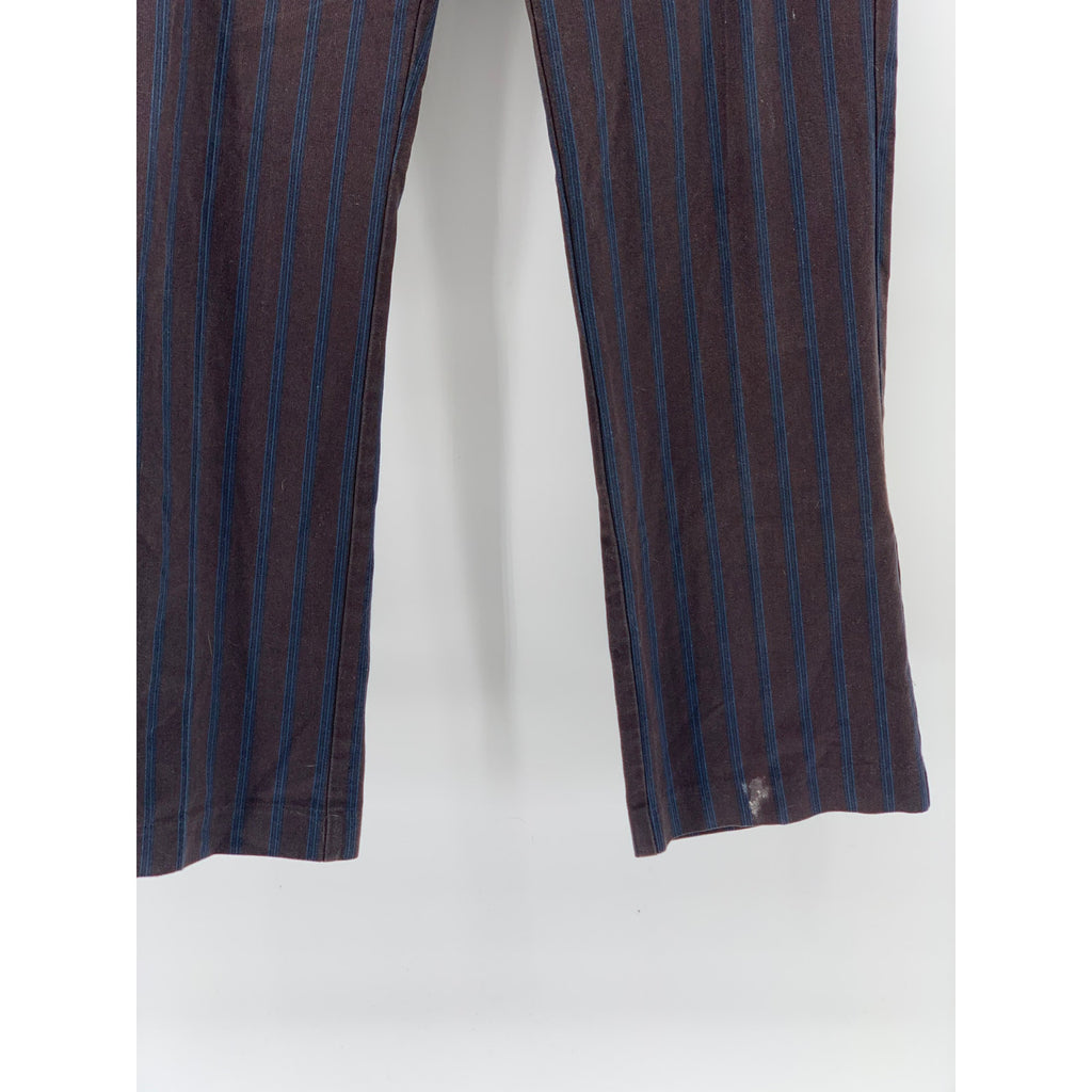 PENGUIN Men's Brown-Blue Striped Flat Front Straight-Leg Regular Fit Pant SZ 32