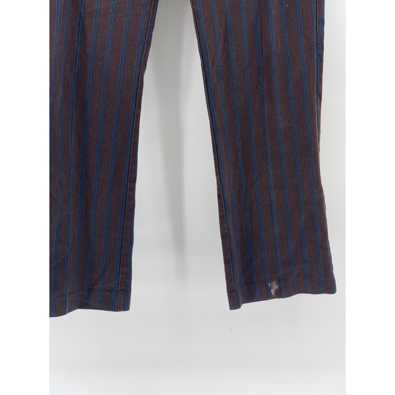 PENGUIN Men's Brown-Blue Striped Flat Front Straight-Leg Regular Fit Pant SZ 32