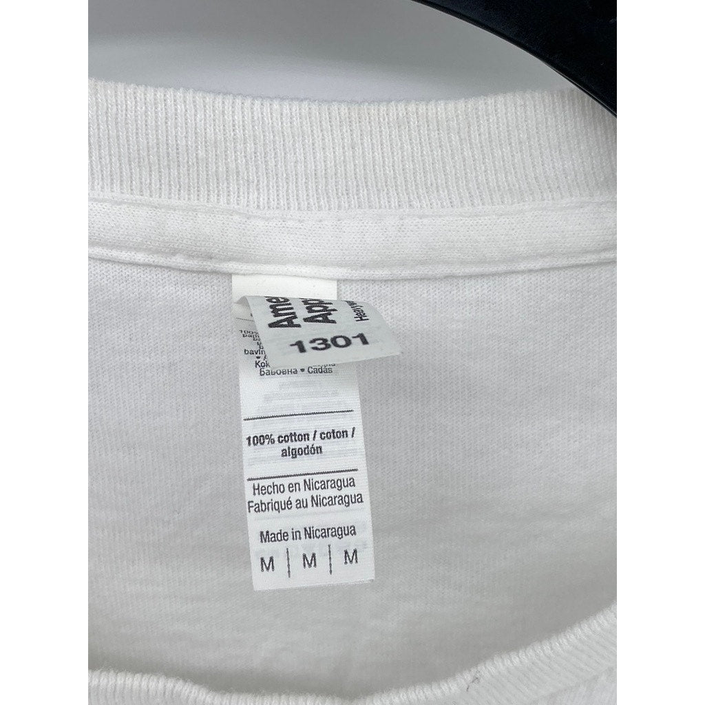 AMERICAN APPAREL Men's White Vampire Weekend Graphic Crewneck Cotton T-Shirt SZM