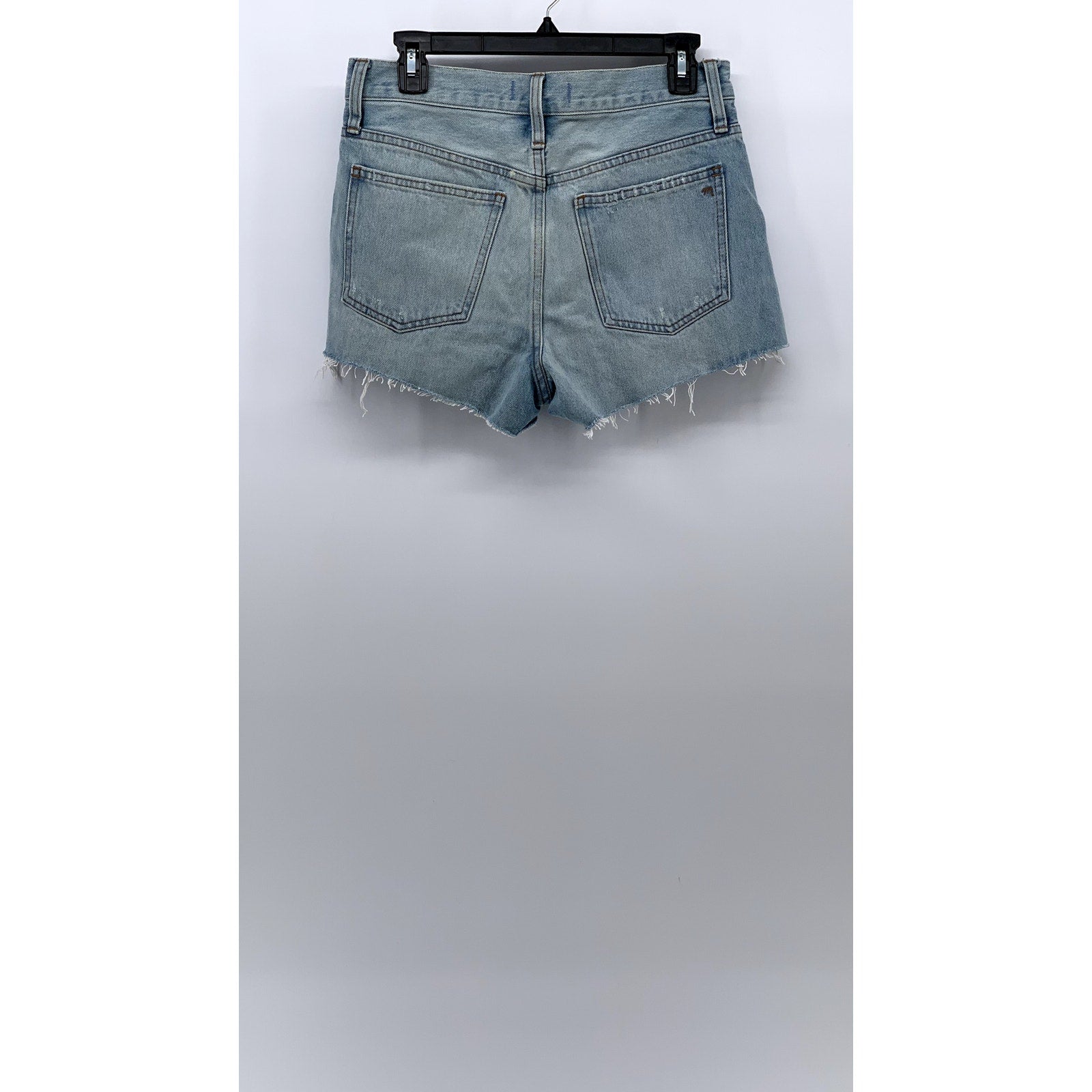 MADEWELL Women's Light Blue Distressed Relaxed Denim Cotton Shorts SZ 25