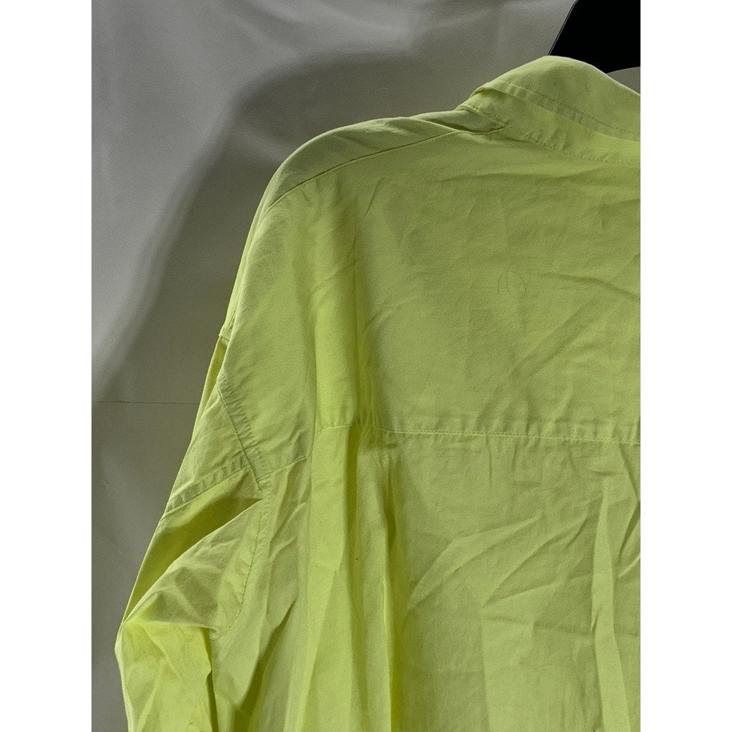 WILFRED FREE Women's Lime Green Oversized Button-Up Long Sleeve Top SZ XS
