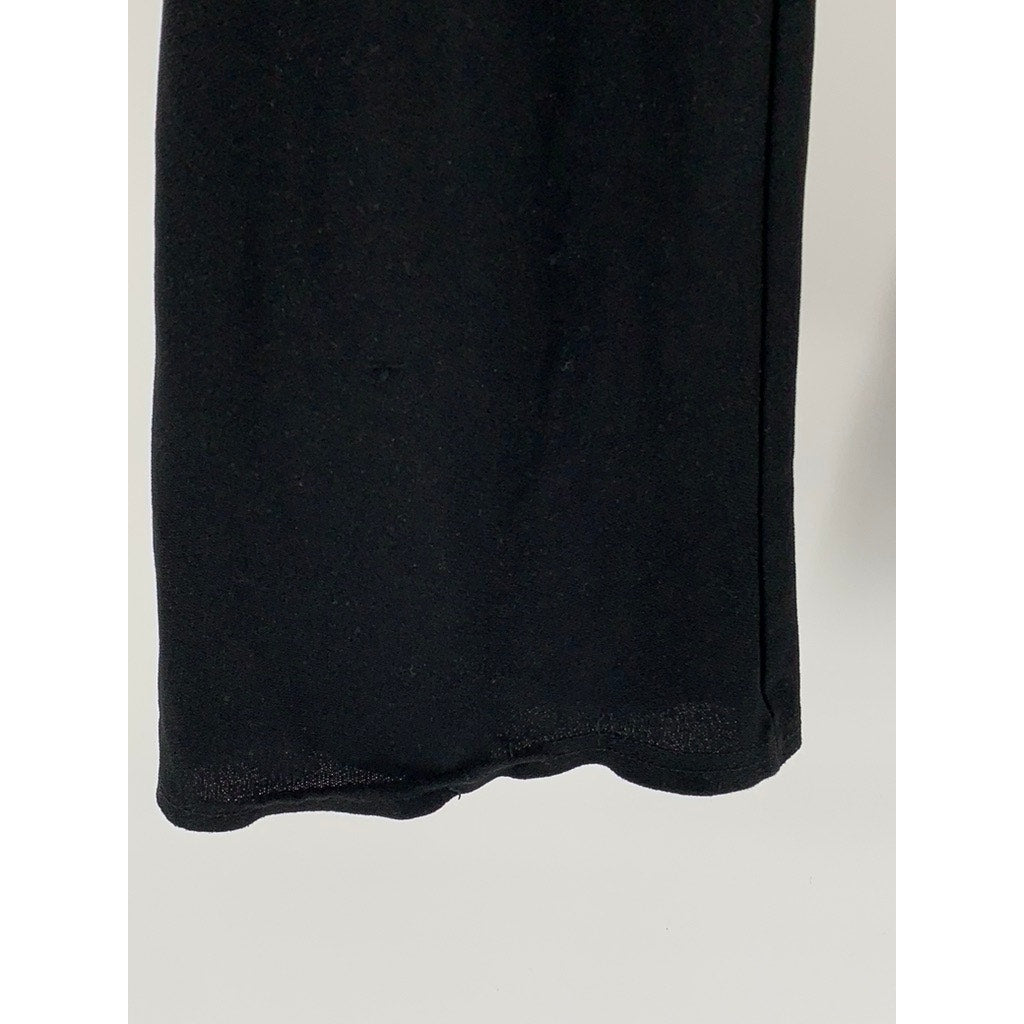 PRETTYLITTLETHING Women's Black Solid Pull-On Straight-Leg Regular-Fit Pant SZ 4